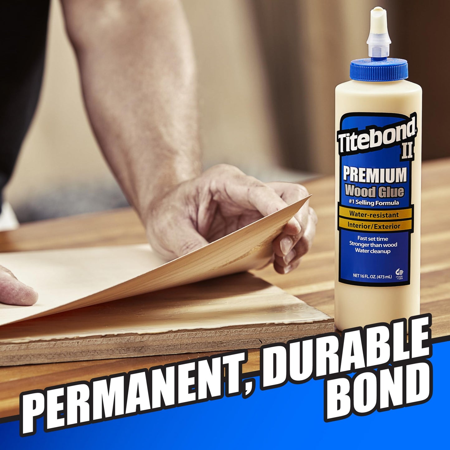 Titebond II Premium Wood Glue 5004, Ideal for Woodworking, Furniture Repair/Assembly, Construction, Home Repair or Modeling, 16 oz