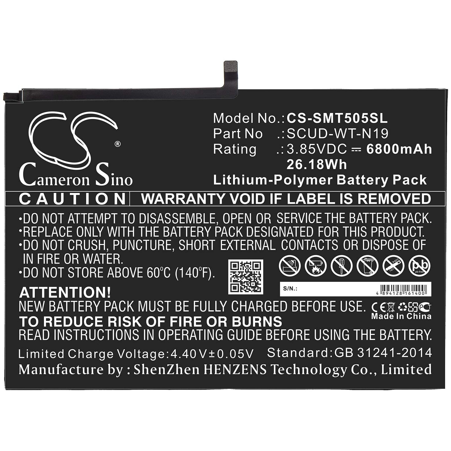 FYIOGXG CS Battery for Galaxy Tab A7 10.4 2020, SM-T500, SM-T505 PN: SCUD-WT-N19 6800mAh / 26.18Wh