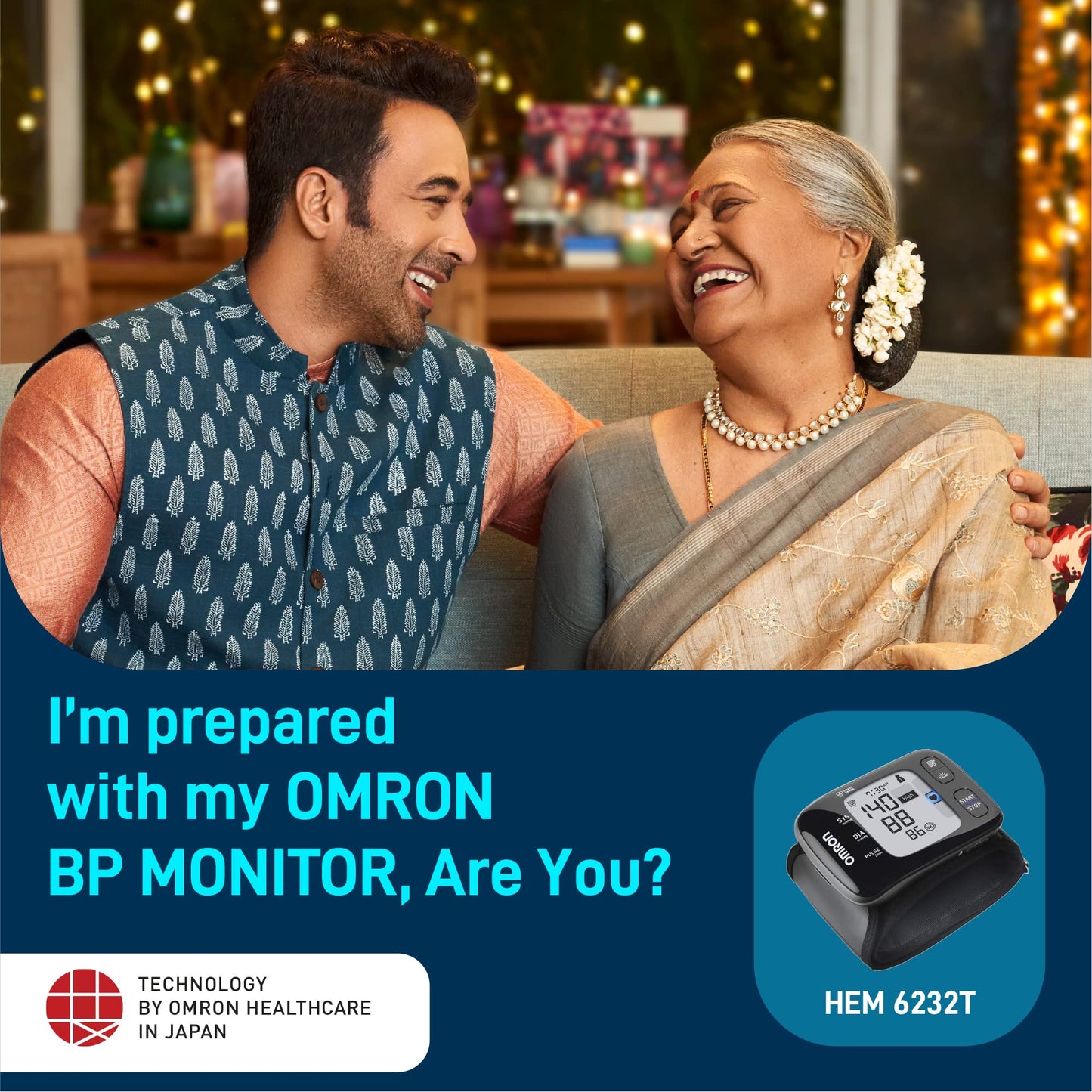 Omron Hem 6232T Wrist Blood Pressure Monitor (Black) Battery Powered