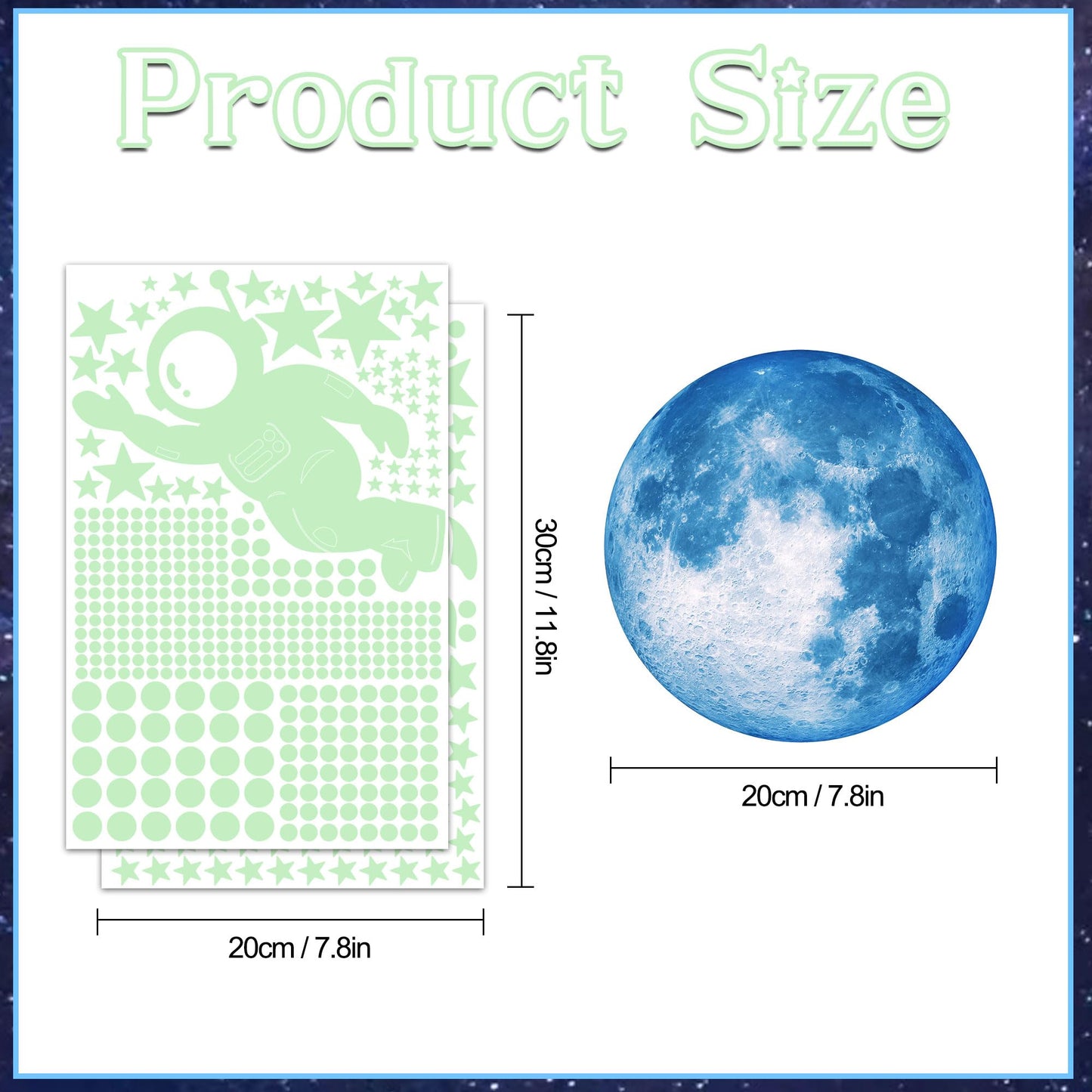 530Pcs Glowing Stars for Ceiling,Glow in The Dark Stars,Space Wall Decals Solar System Galaxy Planets Wall Stickers for Kids, Wall Decor for Girls