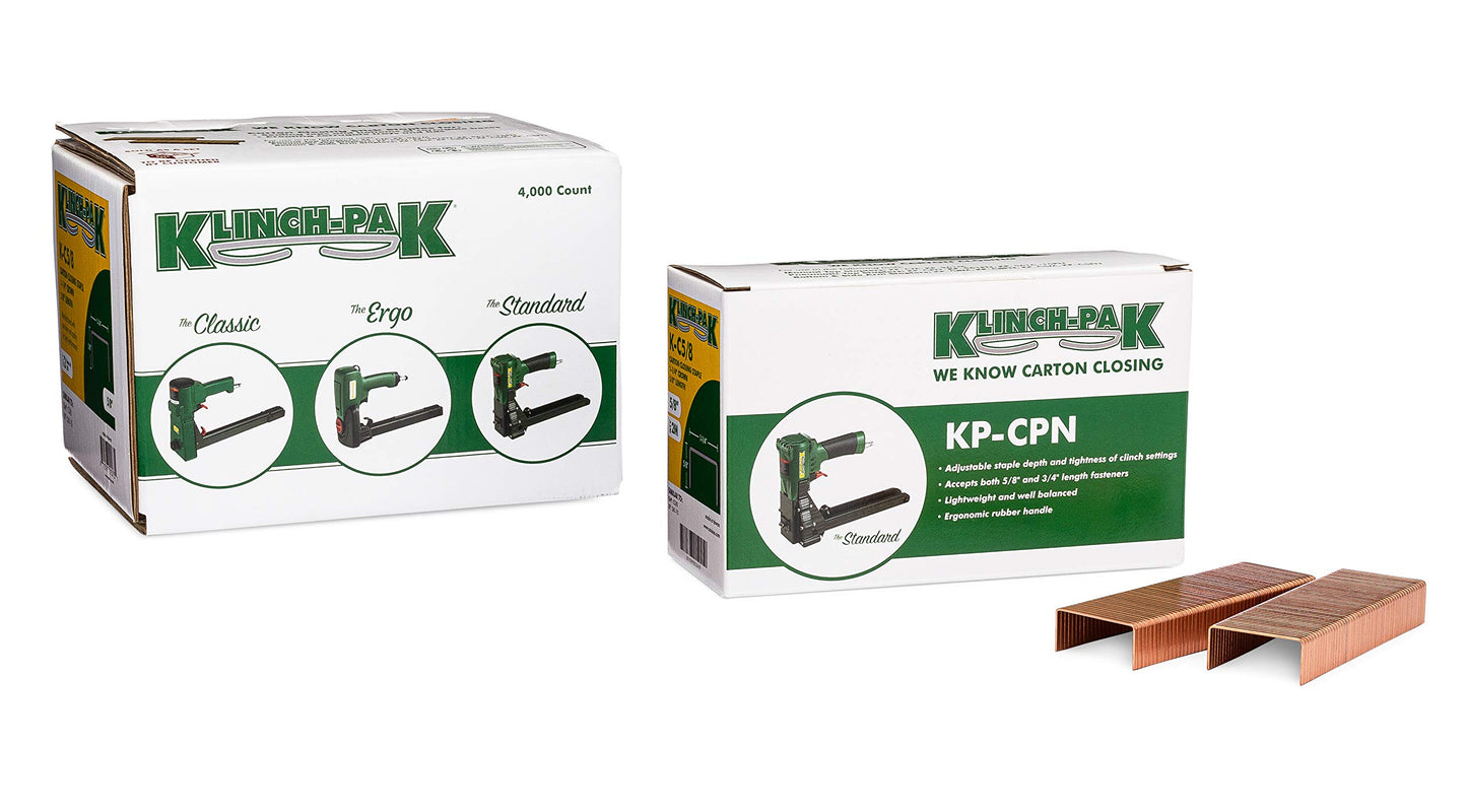 Klinch-Pak C-5/8 Carton Staple 1-1/4 inch Crown with 5/8 inch Leg Length 4000 per case - SIM CC58, C58 or JK561, Ideal for Wood and Sheet Metal Projects in Construction, DIY and Office/Retail