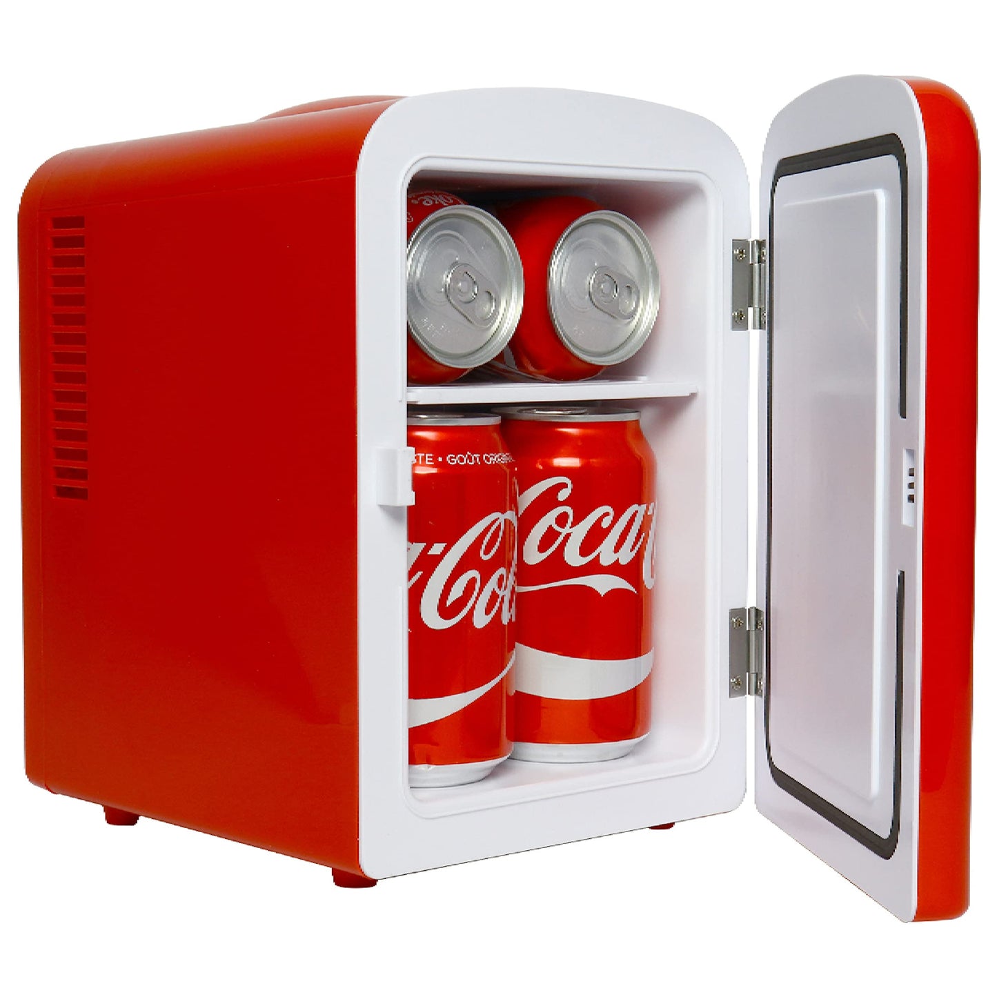 Coca Cola Mini Fridge for Bedroom Skincare Cosmatic Office 4L Small Refrigerator Bluetooth Speaker Fridge Dorm Fridge Portable Mini Refrigerator Snacks Drinks Makeup and Music Red
