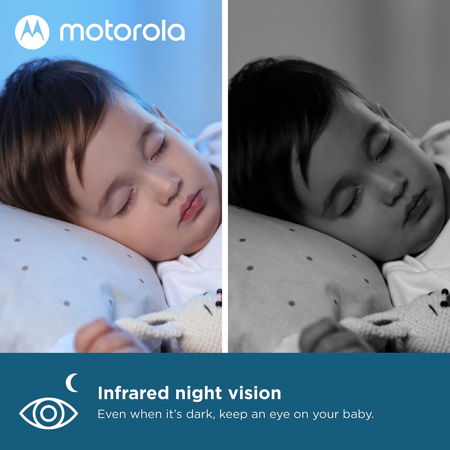 Motorola Baby Monitor VM36XL - Indoor Video with 2 Cameras, 480x272p, 1000ft Range, 2.4 GHz Wireless 5" Split Screen, 2-Way Audio, Remote Pan, Tilt, Zoom, Room Temp, Lullabies, Night Vision