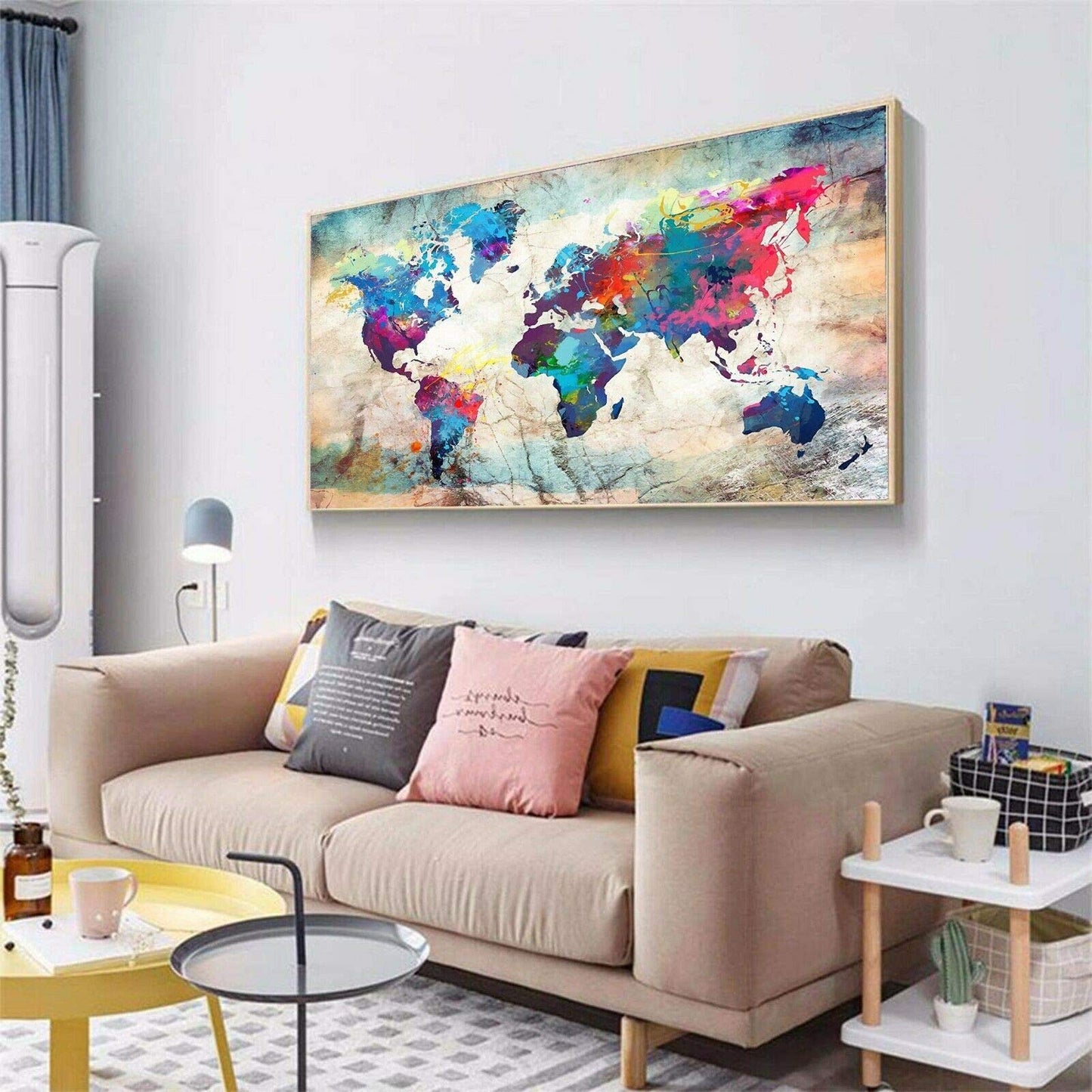YALKIN Diamond Painting Kits for Adults, DIY Large 5D Diamond Painting World Map (31.5 x 15.7 inch) Paint by Number with Gem Art Drill Diamond Painting Kits for for Home Wall Decor