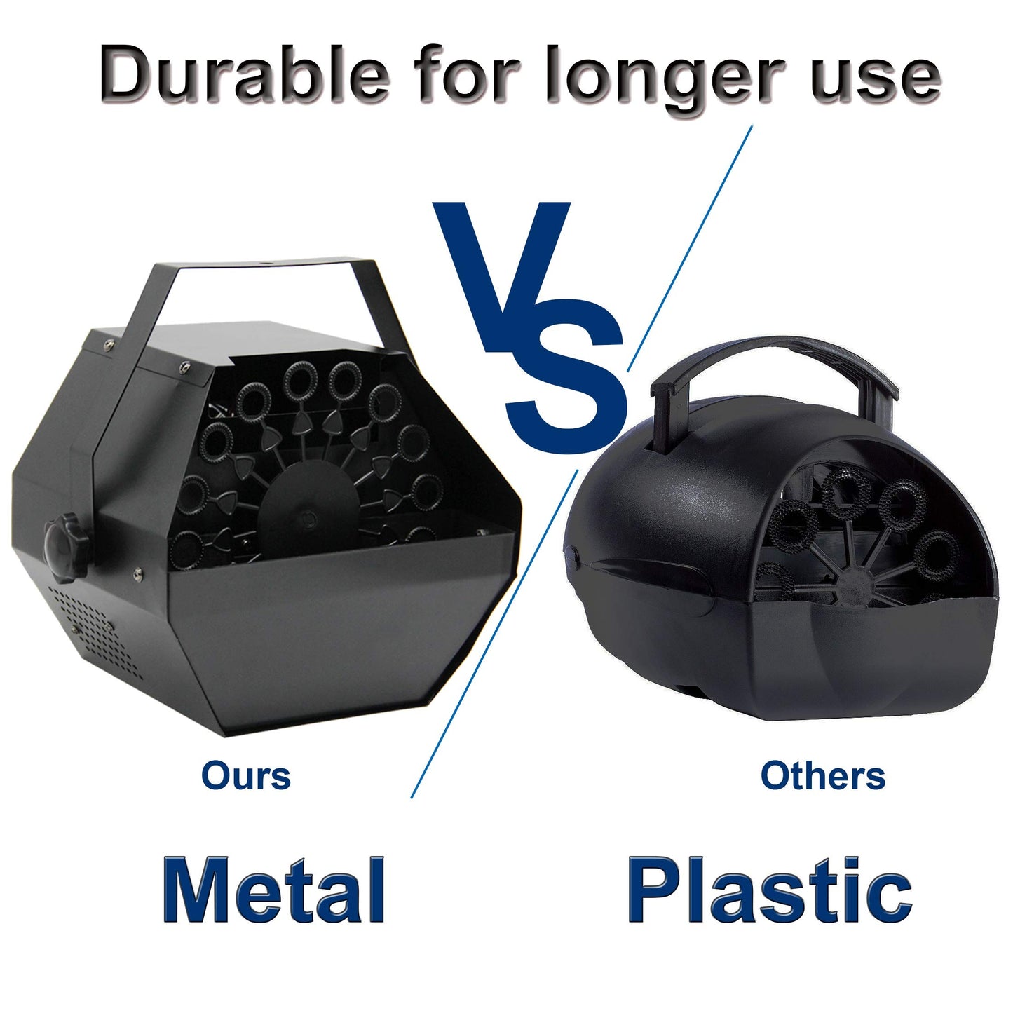 ATDAWN Metal Portable Bubbles Machine, Professional Automatic Bubble Maker with High Output for Outdoor/Indoor Use, Wireless Remote Control (Black)