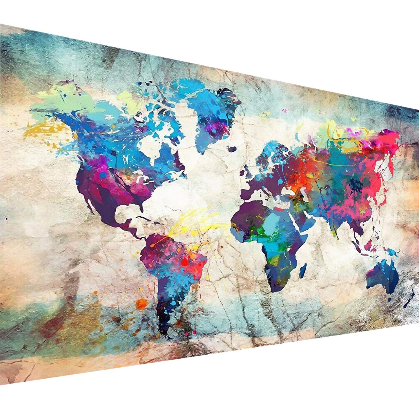 YALKIN Diamond Painting Kits for Adults, DIY Large 5D Diamond Painting World Map (31.5 x 15.7 inch) Paint by Number with Gem Art Drill Diamond Painting Kits for for Home Wall Decor
