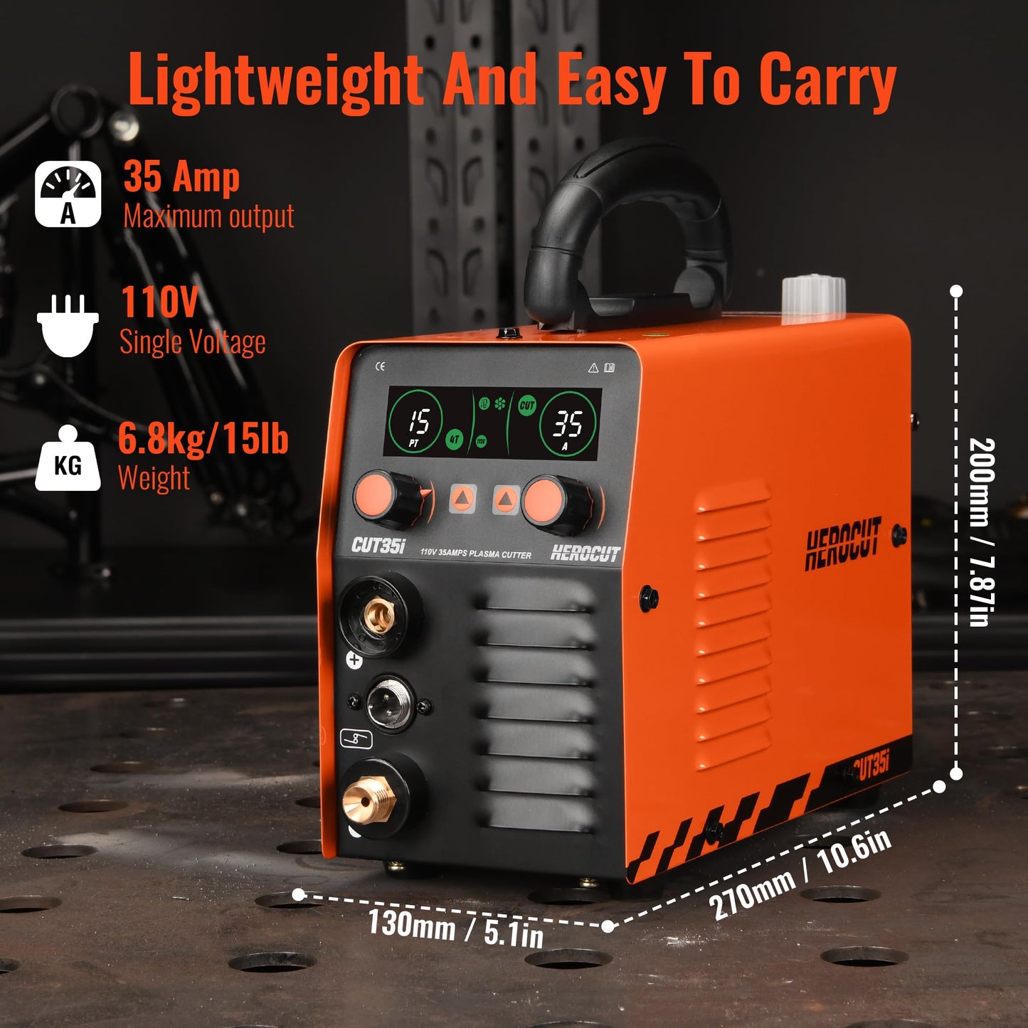 Plasma Cutter, High Frequency 50/60Hz IGBT Inverter Air Plasma Cutting Machine (CUT35 110V)
