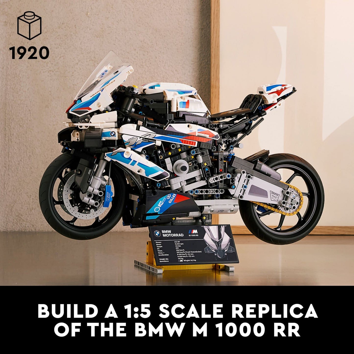 Kit de modelo de motocicleta LEGO Technic BMW M 1000 RR 42130 para adultos, juego de motocicleta para construir y exhibir con características auténticas, idea de regalo de motocicleta