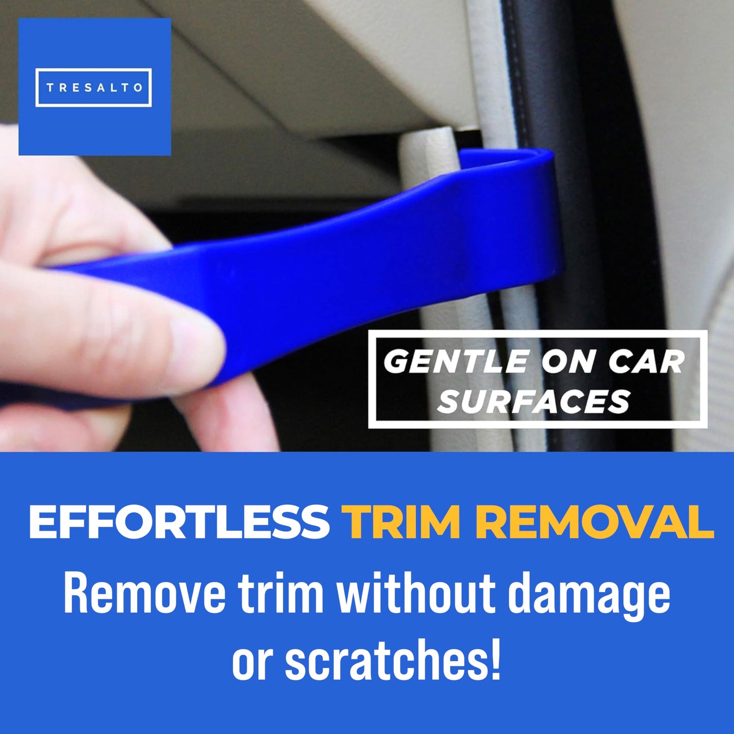 Auto Trim Removal Tool Kit - 5pcs (No Scratch Plastic Pry Kit), Door Panel Removal Tool, Car Clips, Push Rivets, Molding, Dashboards, Interior Trim Tools, Blue, Plastic Pry Tool Kit Auto