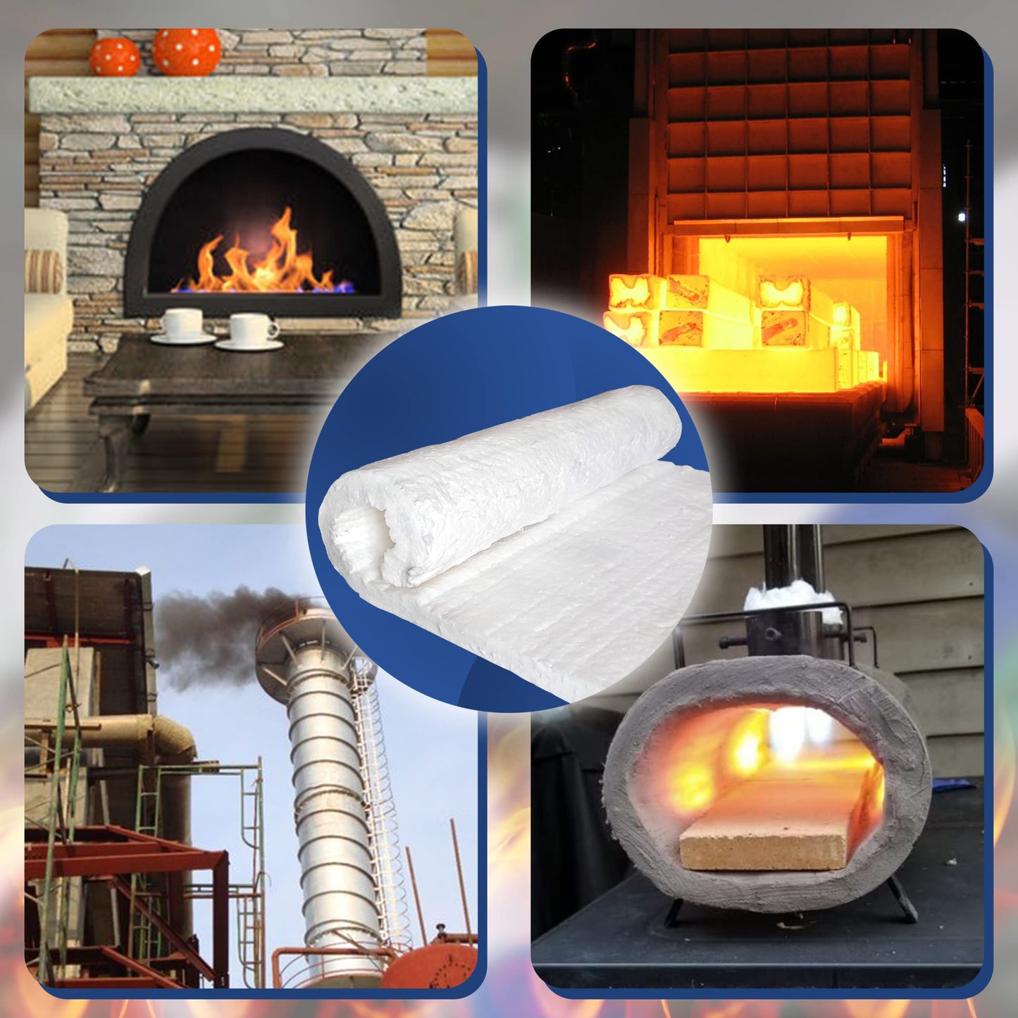 SIMOND STORE Ceramic Fiber Insulation Blanket, 1" Thick x 24" x 12" 2600F #8 Fireproof Insulation for Kilns, Forge, Furnace, Boiler, Chimney, Stove, Fireplace, Oven Insulation