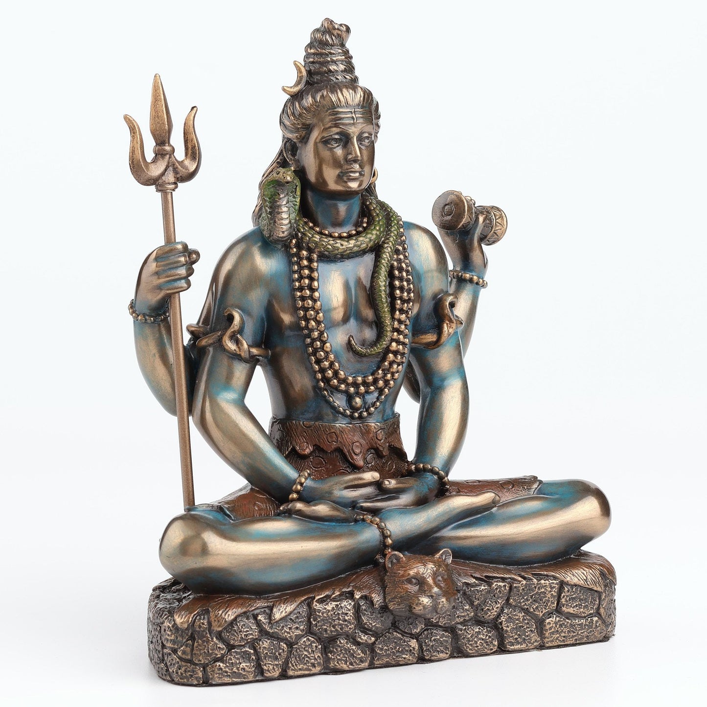 Veronese Design 6 1/4 Inch Lord Shiva in Lotus Pose Hindu God Destroyer of Evil Resin Statue Bronze Finish