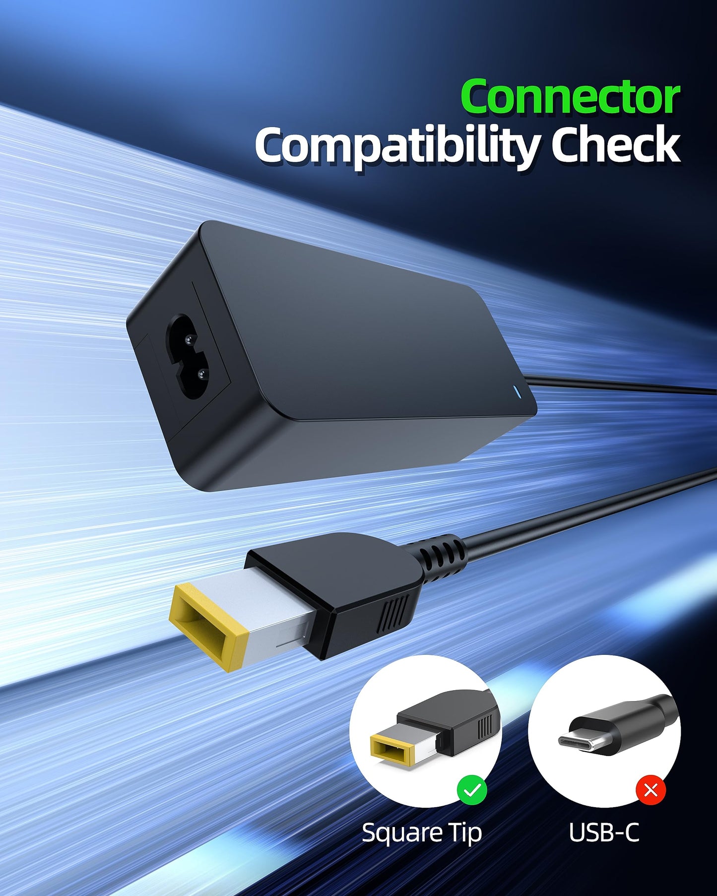65W Adapter Charger Replacement for Lenovo ThinkCentre M70q M75q M80q M90q Gen 1 2 3 4 5, M60e M60q M70s M75n M90n-1 Tiny, Neo 50q Gen 4 Desktop