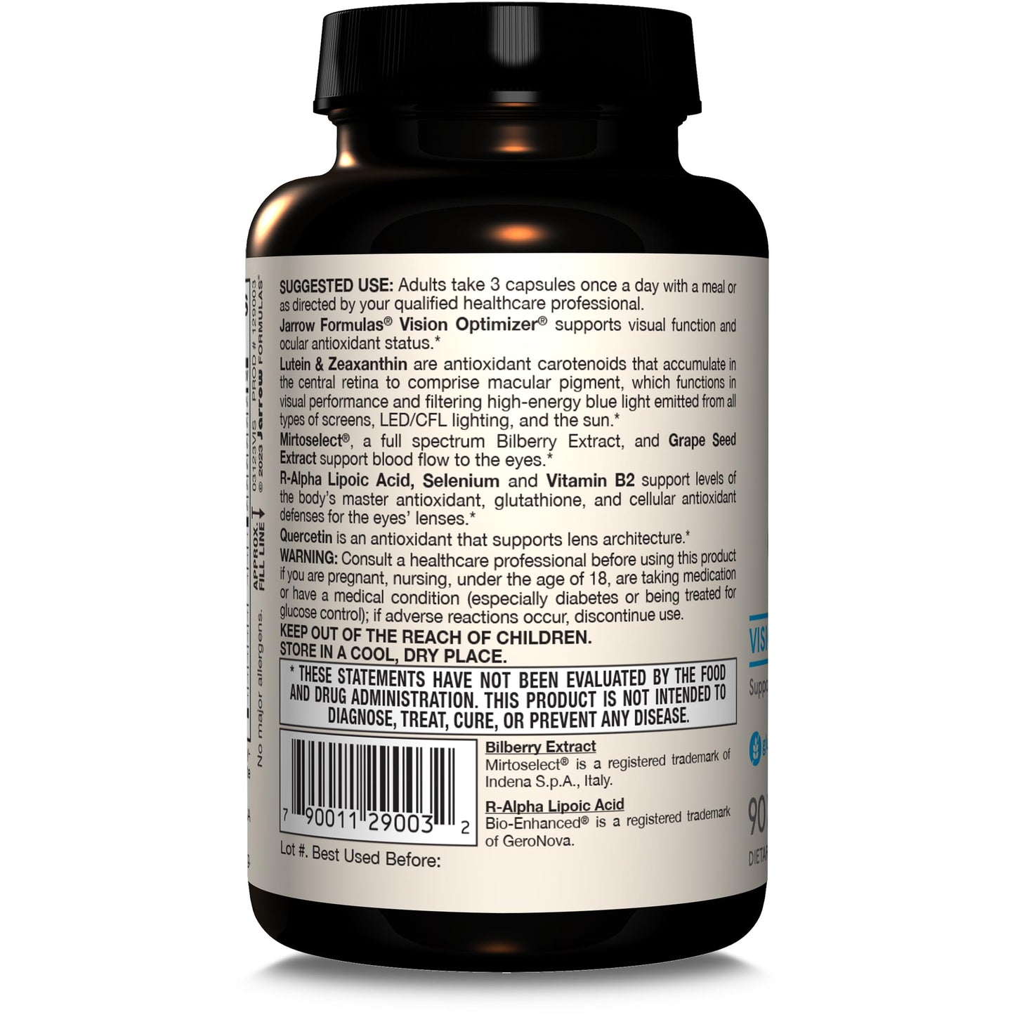 Jarrow Formulas Vision Optimizer, Dietary Supplement, Vision Complex, Supports Visual Function, 90 Capsules, Up to a 30 Day Supply