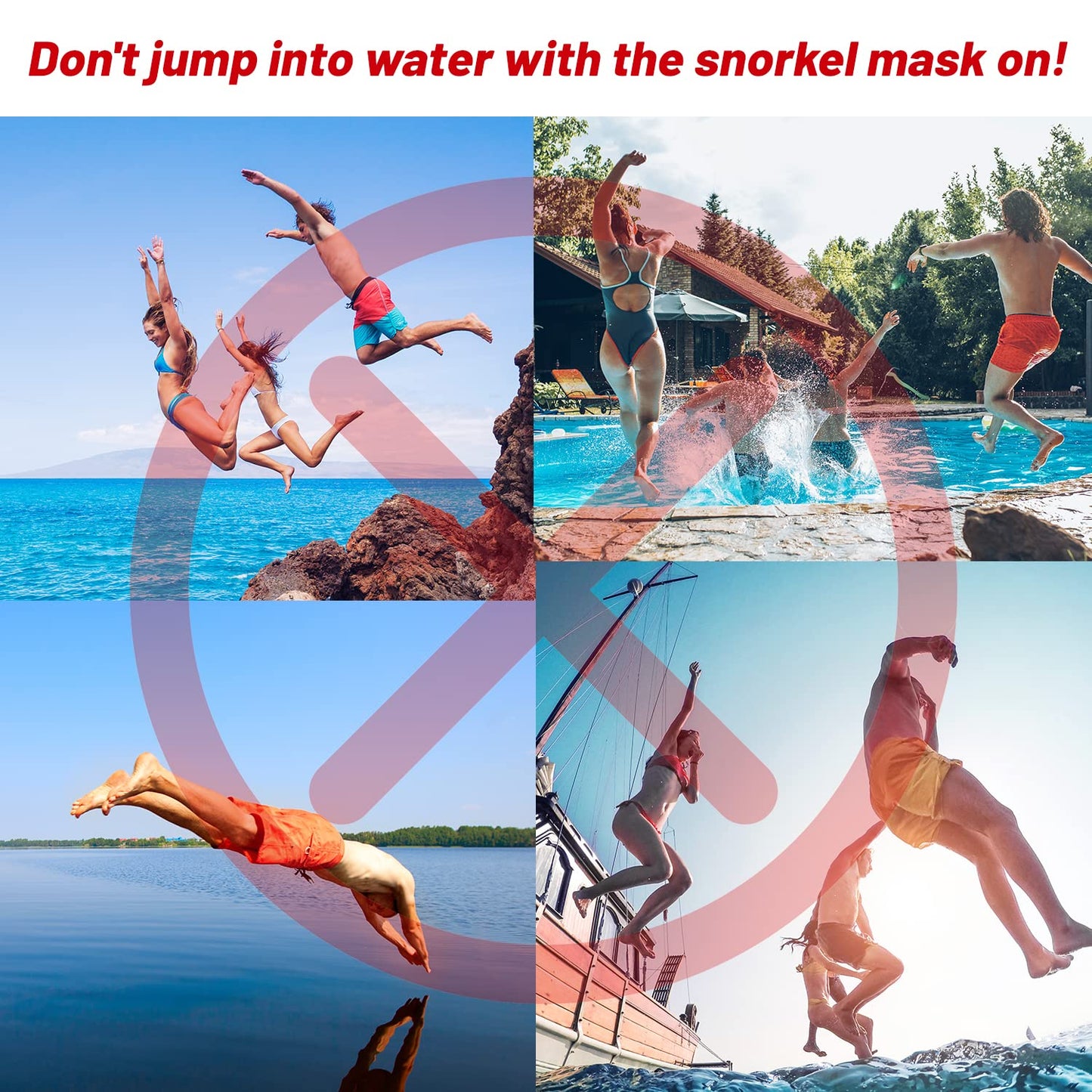 Supertrip Snorkel Mask Adult Swimming Goggles with Nose Cover for Men Women Youth, 180°Clear View Scuba Swim Mask (Black)