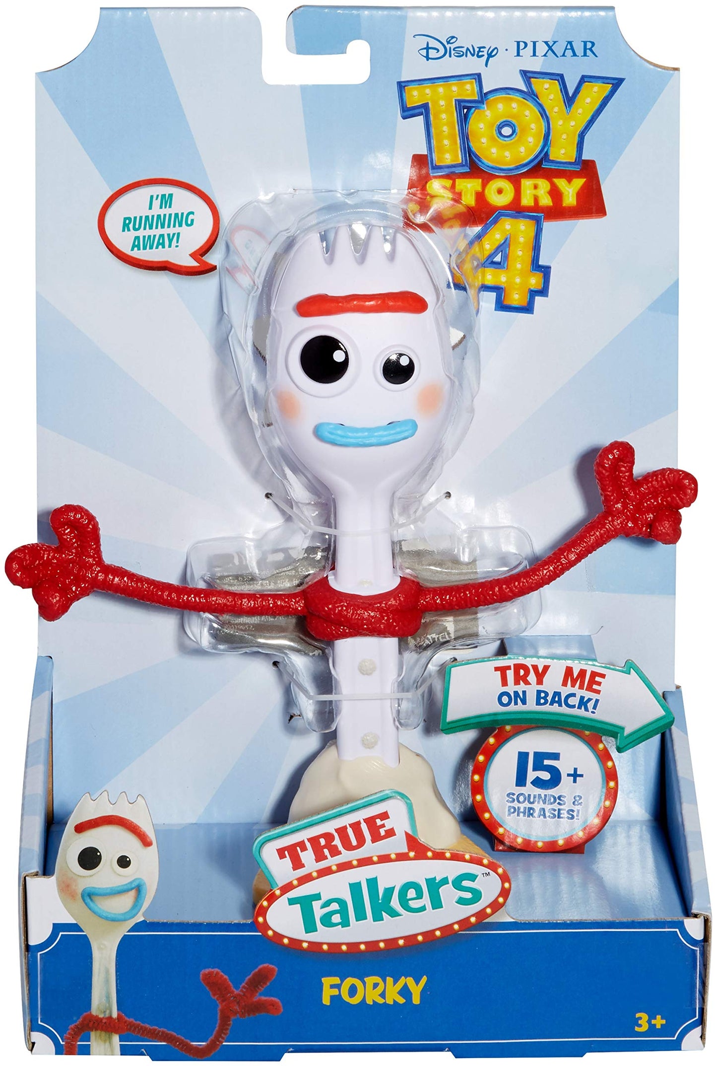 Toy Story 4Toy Story 4 True Talkers Forky Figure, 7.2 in, Posable, Talking Character Figure with Authentic Movie-Inspired Look and 15+ Phrases, Gift for Kids 3 Years and Older