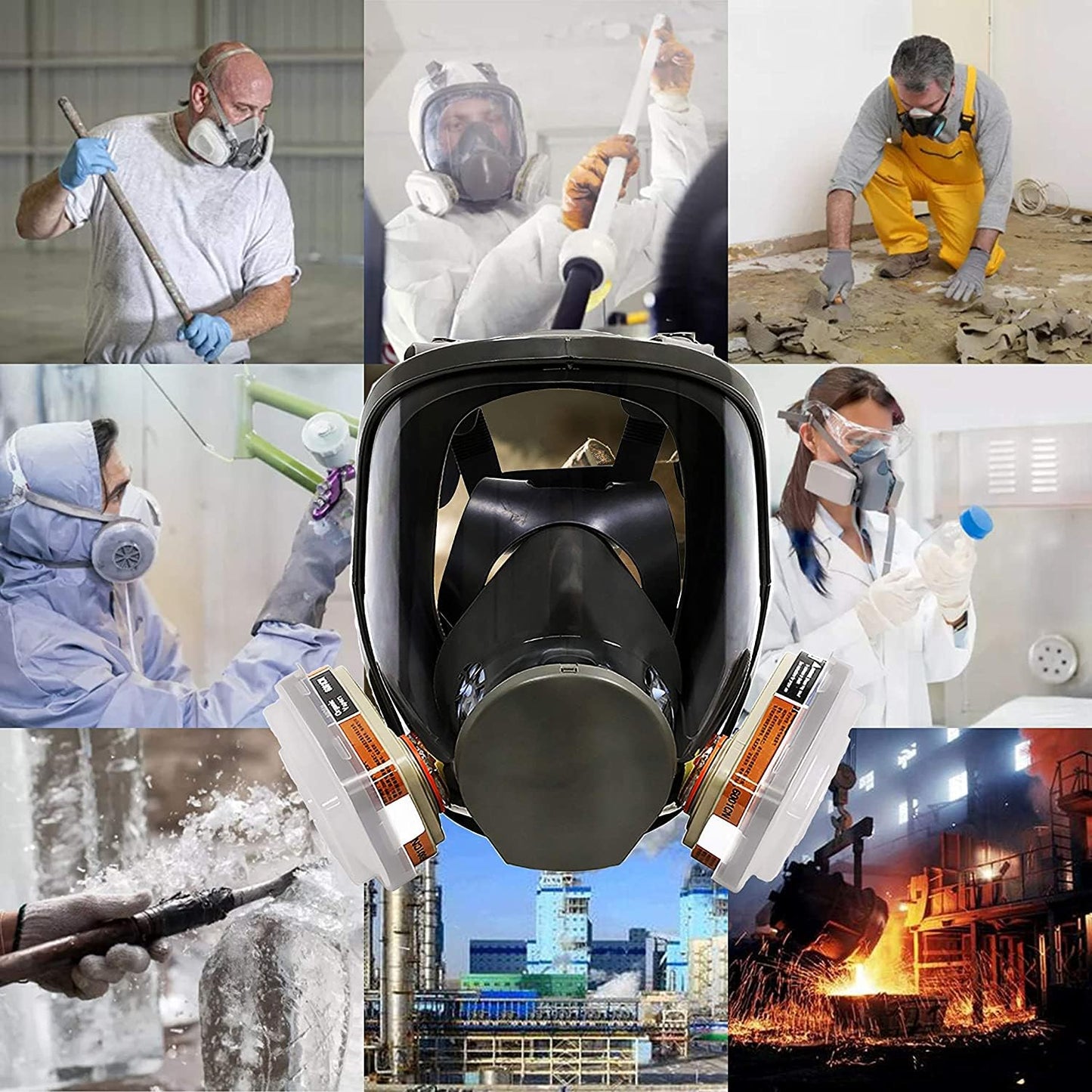 Bgs13 Full Face Respirаtor Reusable, Gas Cover Organic Vapor Mask and Anti-fog, dust-proof Face Cover, Full Face Cover, Protection for for painting, mechanical polishing, logging, welding