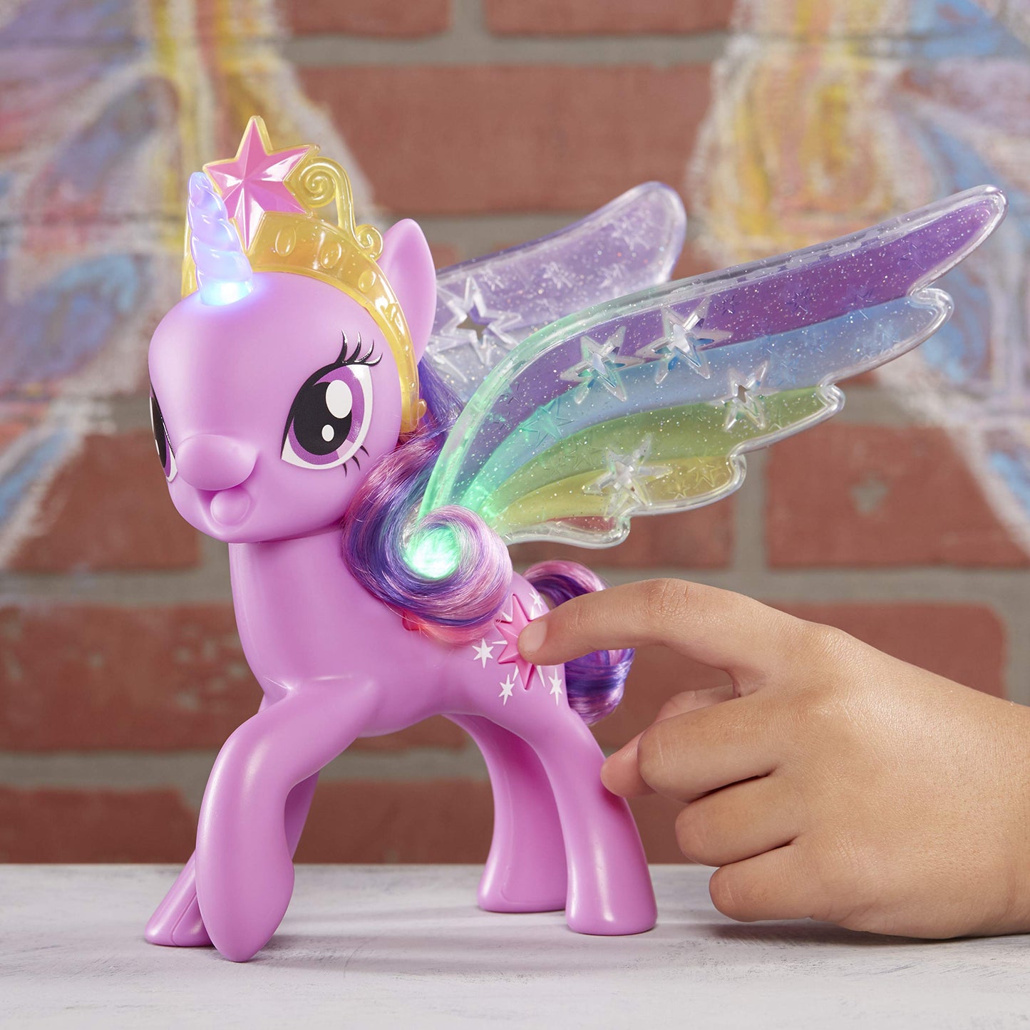 My Little Pony Toy Rainbow Wings Twilight Sparkle - Purple Pony Figure with Lights and Moving Wings, Kids Ages 3 Years Old and Up