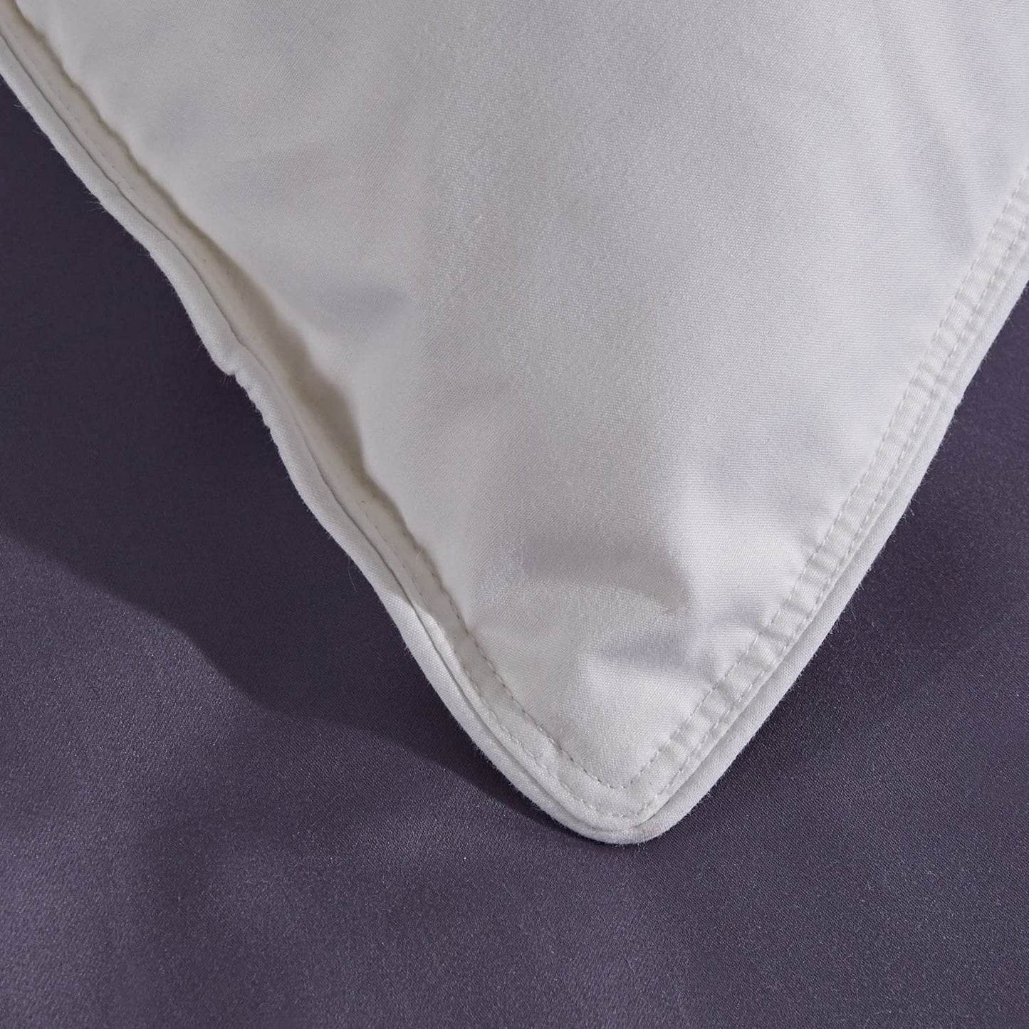 puredown Natural White Goose Feather Down Pillow Egyptian Cotton Cover 500 Fill Power King Size Set of 2