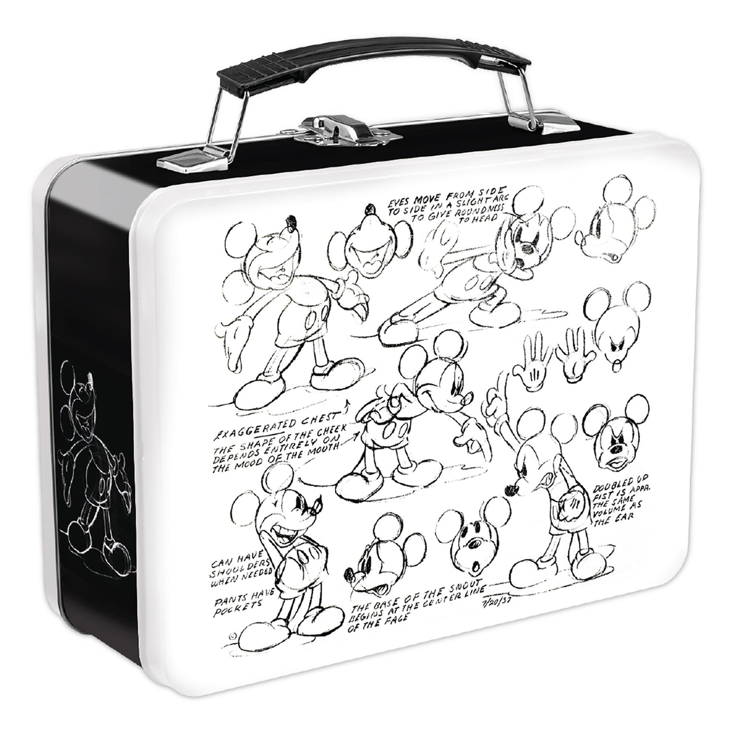 Vandor Disney Mickey Mouse Sketch Large Tin Tote, 9 x 3.5 x 7.5 Inches