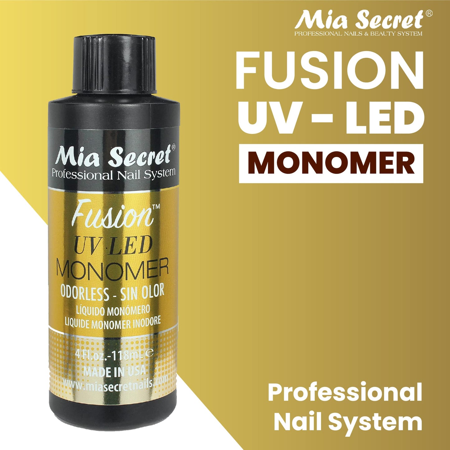 Mia Secret ODORLESS FUSION UV LED MONOMER 2oz / 4oz (FUSION ODORLESS 4oz)