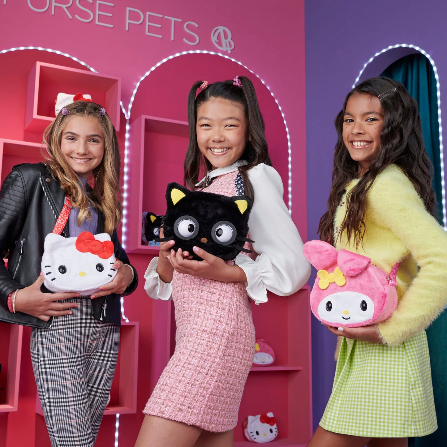 Purse Pets, Sanrio Hello Kitty and Friends, Chococat Interactive Pet Toy & Crossbody Kawaii Purse, Over 30 Sounds & Reactions, Girls & Tween Gifts