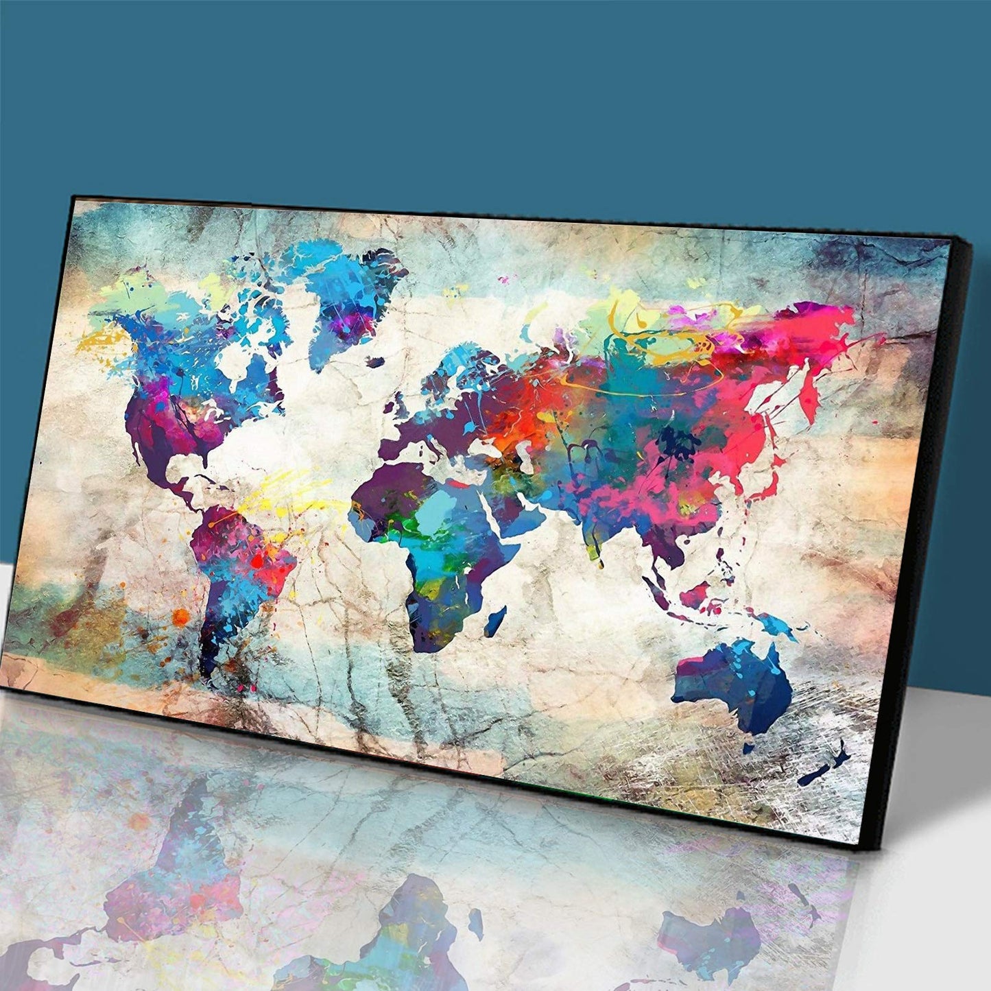 YALKIN Diamond Painting Kits for Adults, DIY Large 5D Diamond Painting World Map (31.5 x 15.7 inch) Paint by Number with Gem Art Drill Diamond Painting Kits for for Home Wall Decor