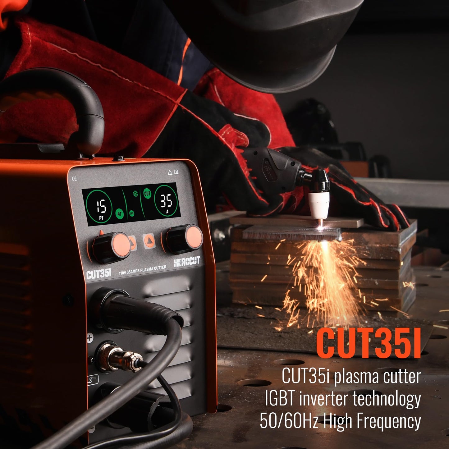 Plasma Cutter, High Frequency 50/60Hz IGBT Inverter Air Plasma Cutting Machine (CUT35 110V)