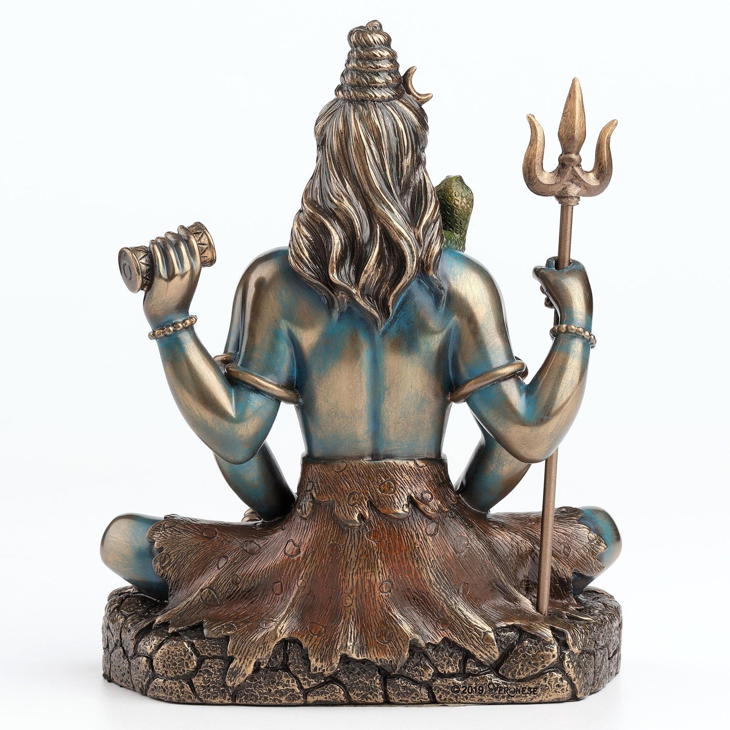 Veronese Design 6 1/4 Inch Lord Shiva in Lotus Pose Hindu God Destroyer of Evil Resin Statue Bronze Finish