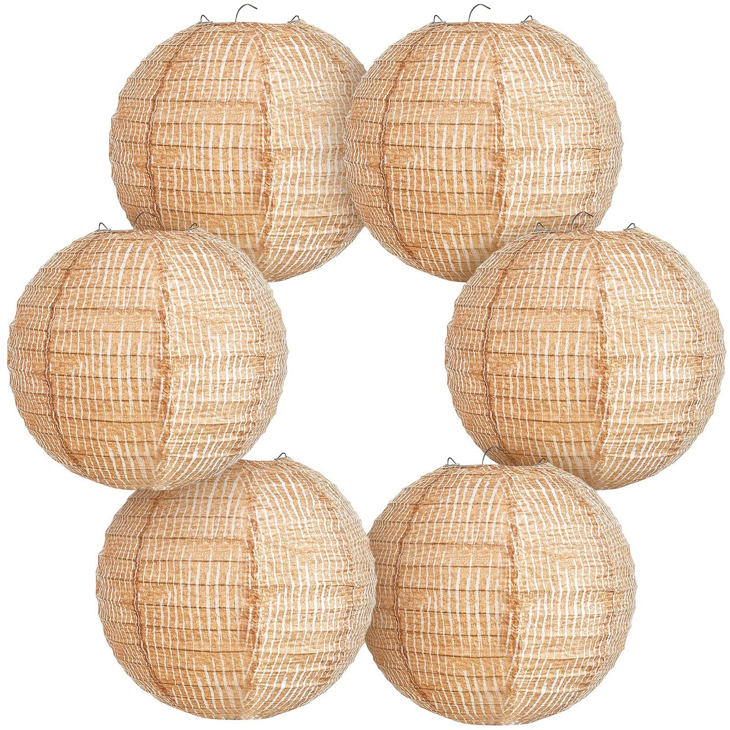 Print Burlap Paper Lanterns Round Chinese Paper Lanterns Decorative Farmhouse Classroom Decor Home Sweet Classroom Paper Lantern Lamps for Birthday Party Ceremonial Event(6 Pcs)