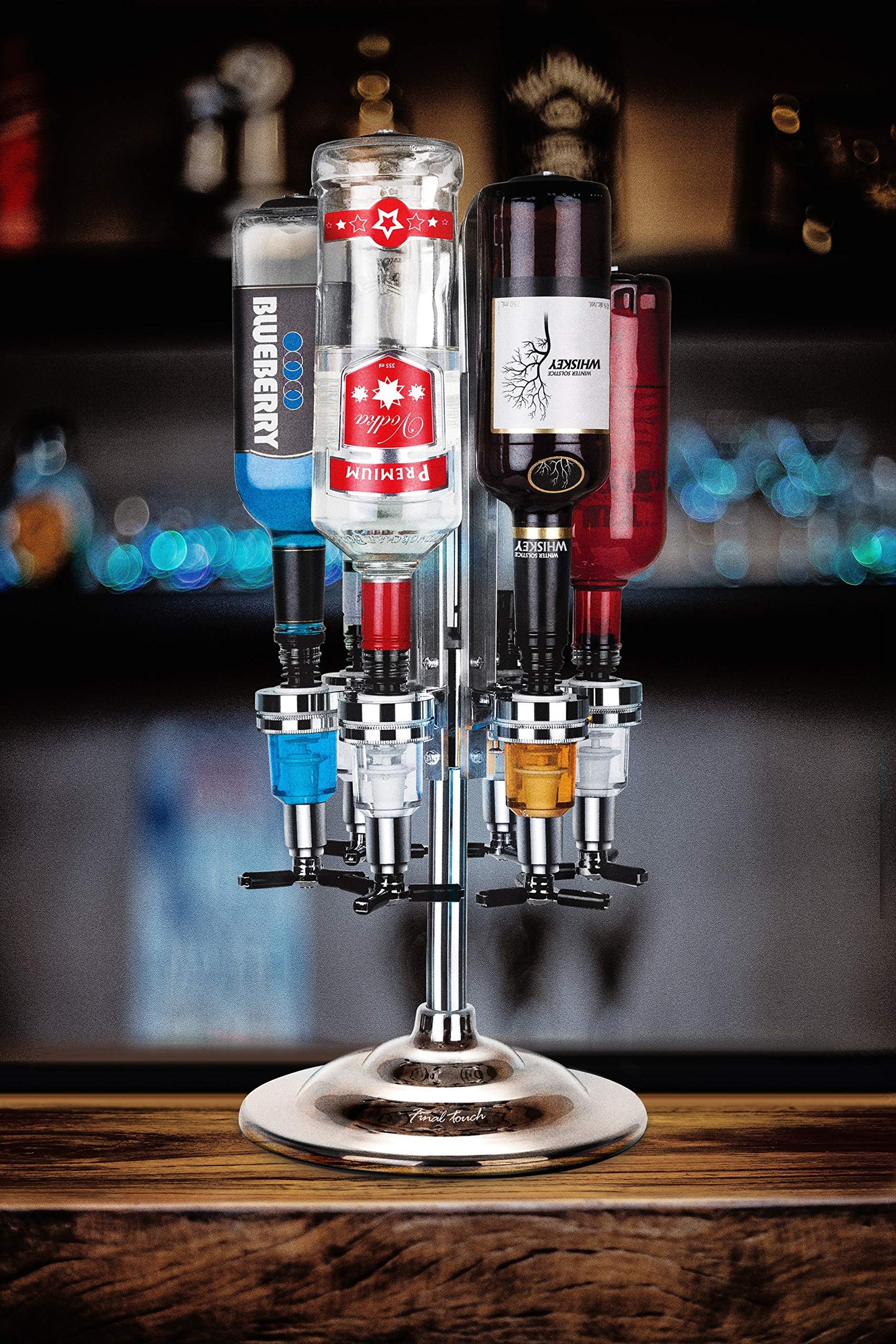Final Touch 6 Bottle Bar Caddy Liquor Dispenser