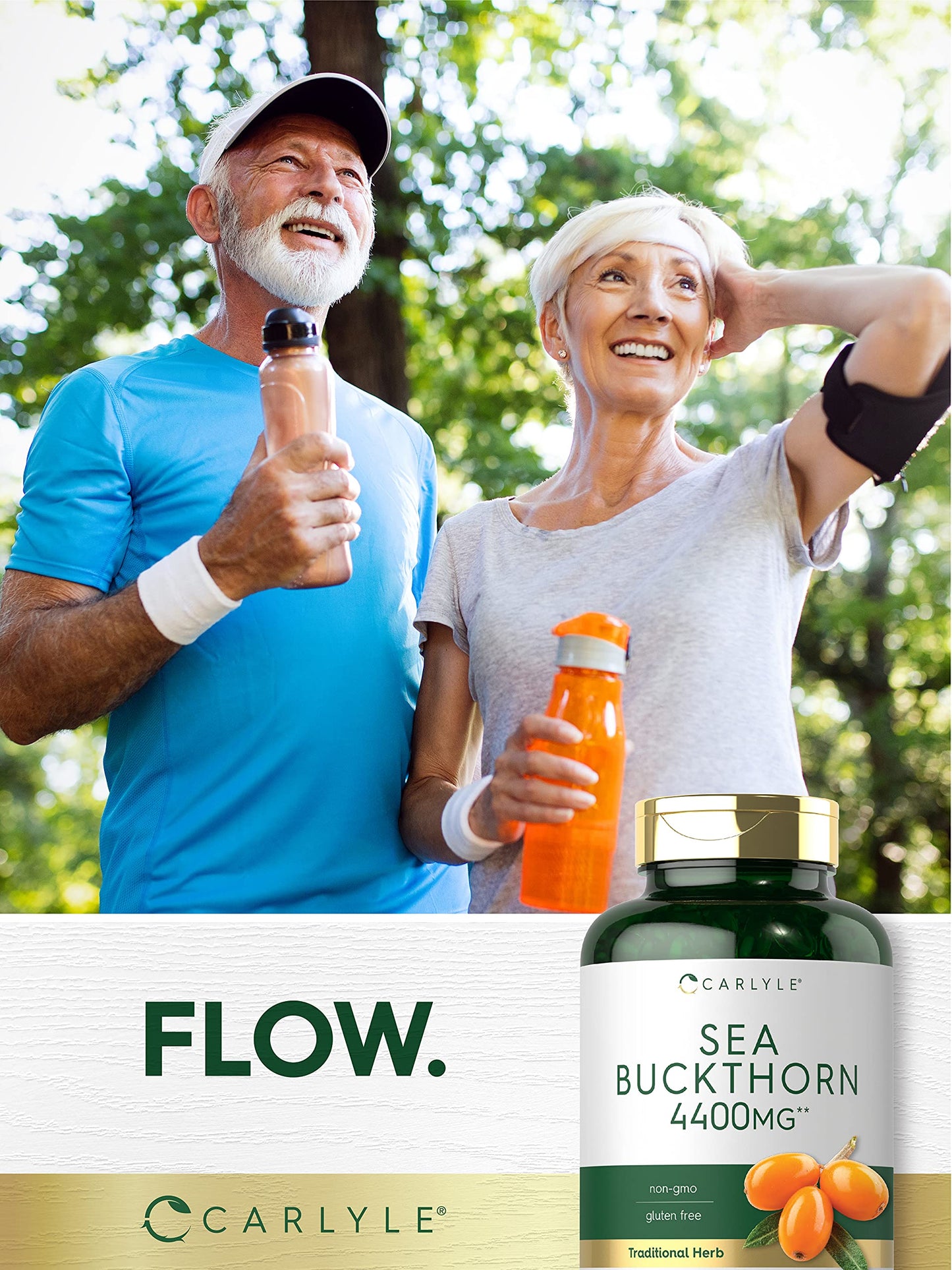 Carlyle Sea Buckthorn Oil Capsules 4400mg | 200 Softgels | Non-GMO, Gluten Free | Sea Buckthorn Berry Oil Supplement