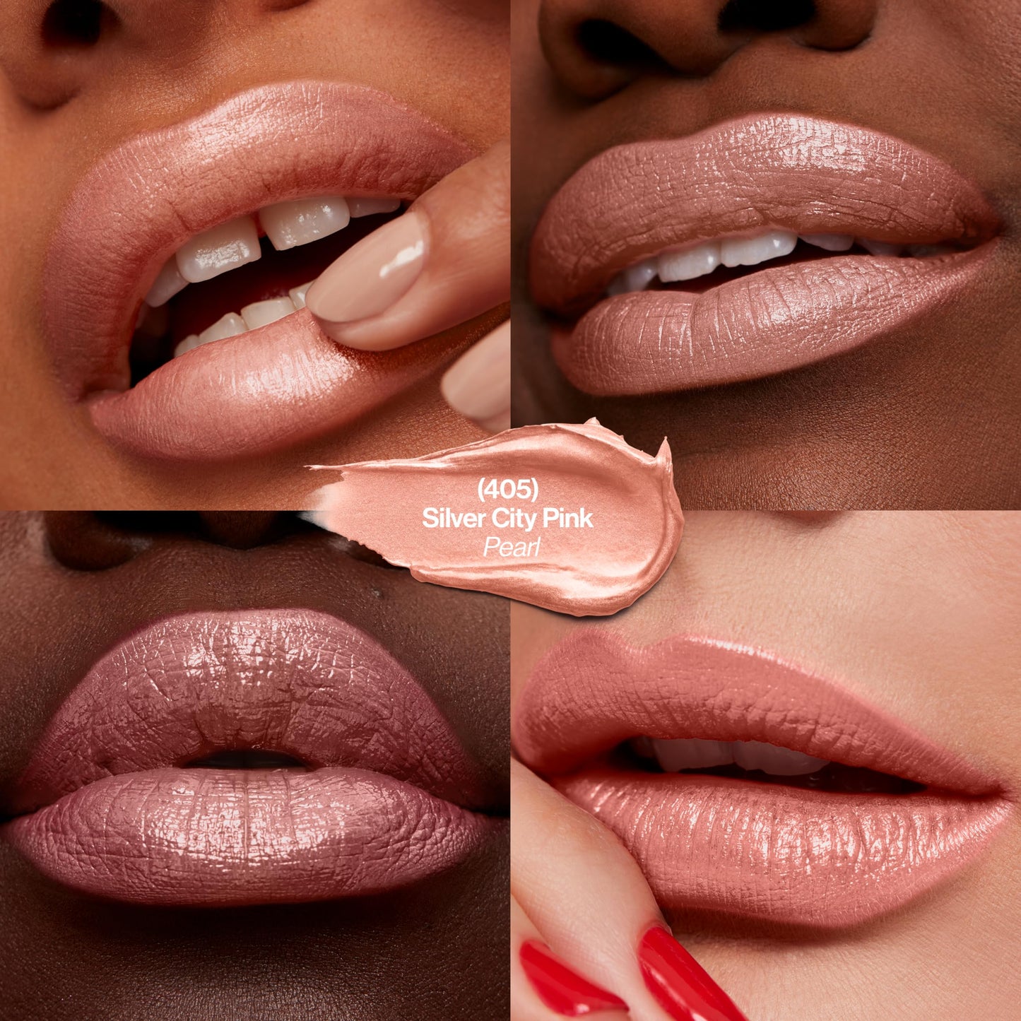 Revlon Lipstick, Super Lustrous Lipstick, Creamy Formula For Soft, Fuller-Looking Lips, Moisturized Feel in Pinks, Silver City Pink (405) 0.15 oz