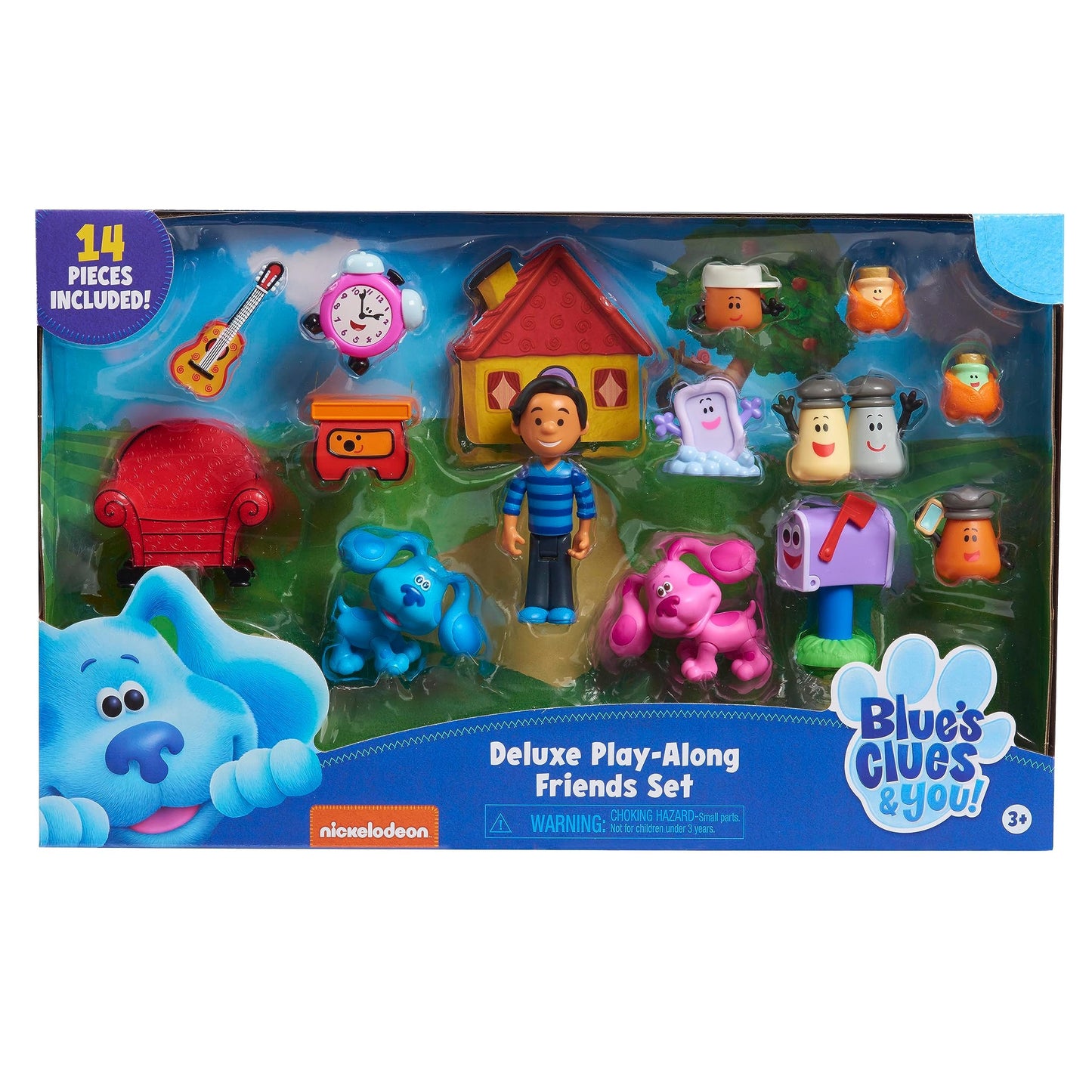 Just Play Blue's Clues & You! Deluxe Play-Along Friends Set, 14-Piece Figure Set, Kids Toys for Ages 3 Up