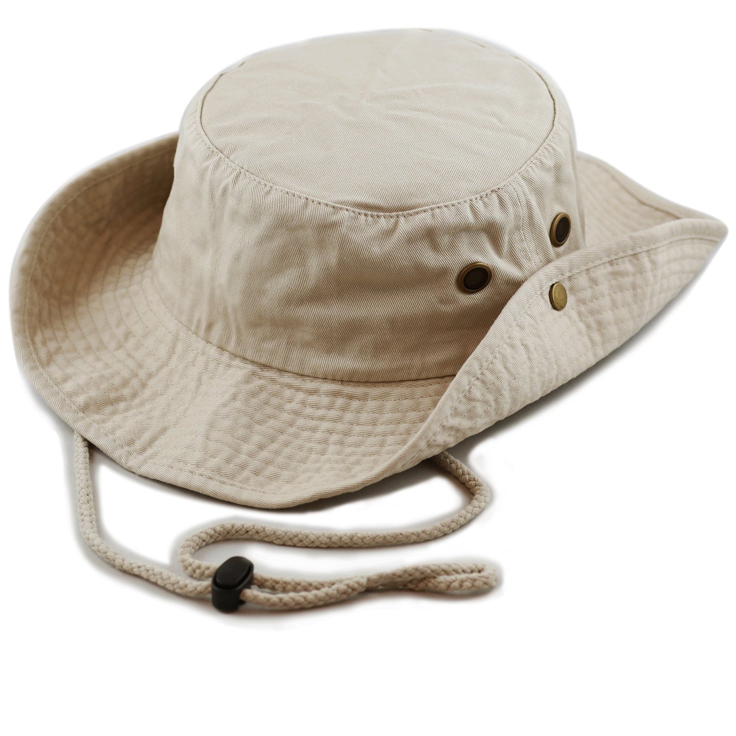 The Hat Depot 300N1510 Wide Brim Foldable Double-Sided Outdoor Boonie Bucket Hat (S/M, 2. Cotton - Khaki)
