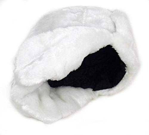 SIBERHAT Russian Soviet Army Fur Military Cossack Ushanka Hat (White, 55(XS))