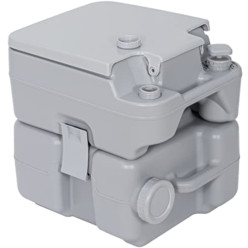 Saturnpower 6.6 Gallon Portable Toilet, Flush Porta Potty, High Density Polyethylene Density Polyethylenewith Detachable Tank for Camping, RV, Boating, Trips and Other Recreational Activities