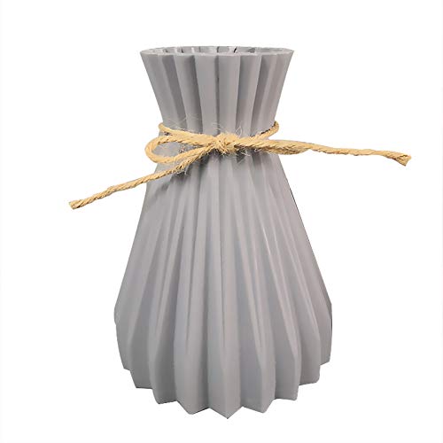 Houkiper Plastic vase, Vases for Flowers Ceramic Look Unbreakable Home Decoration Vase European Wedding for Home Decor, Living Room, Table, Home, Office Black