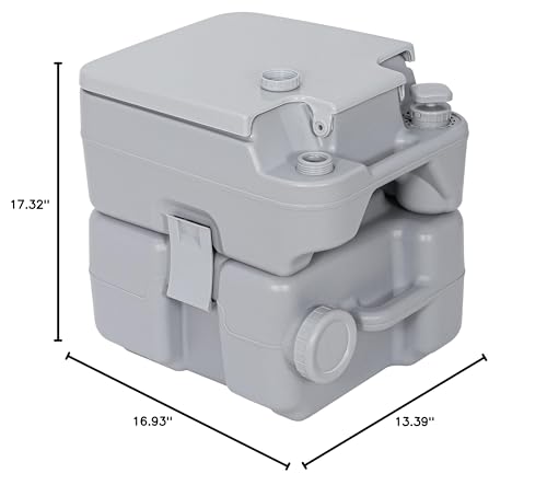 Saturnpower 6.6 Gallon Portable Toilet, Flush Porta Potty, High Density Polyethylene Density Polyethylenewith Detachable Tank for Camping, RV, Boating, Trips and Other Recreational Activities