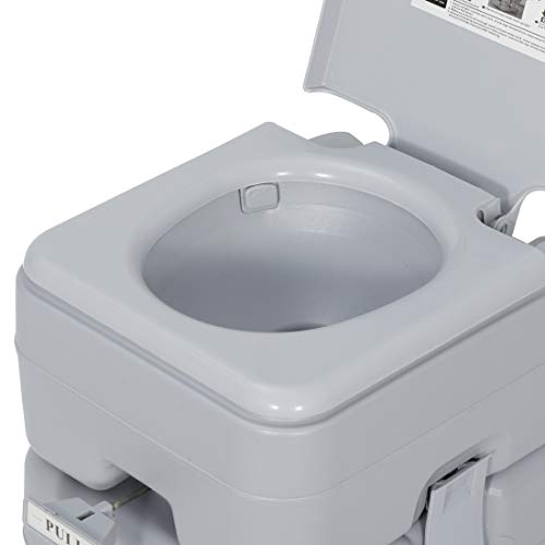 Saturnpower 6.6 Gallon Portable Toilet, Flush Porta Potty, High Density Polyethylene Density Polyethylenewith Detachable Tank for Camping, RV, Boating, Trips and Other Recreational Activities