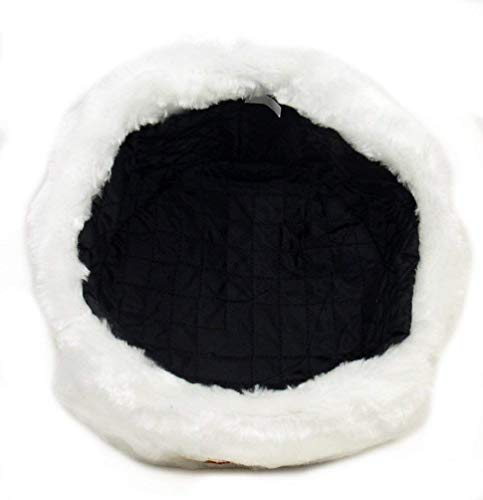 SIBERHAT Russian Soviet Army Fur Military Cossack Ushanka Hat (White, 55(XS))