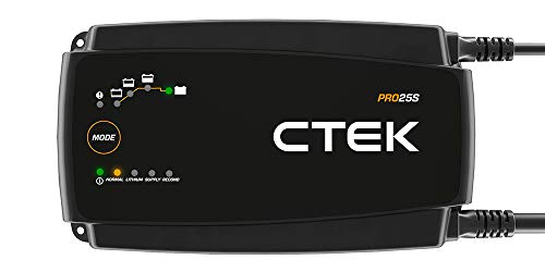 CTEK PRO25S, 12V Battery Charger and Power Supply, Battery Tender Charger, Battery Maintainer, 12V Lithium Ion Battery Charger for Car and Truck with Reconditioning Mode and Battery Desulfator