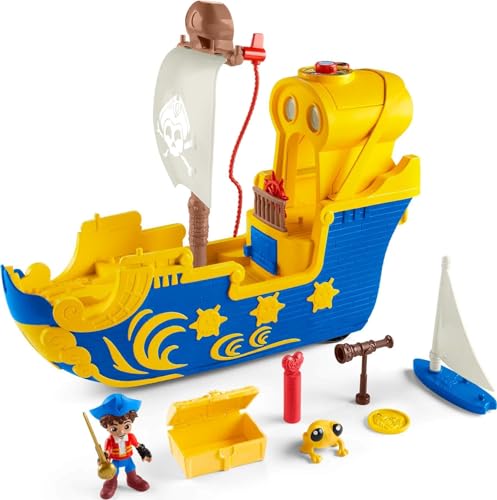 Fisher-Price Santiago of the Seas Toy Pirate Ship Lights & Sounds El Bravo Playset with Santiago Figure for Ages 3+ years