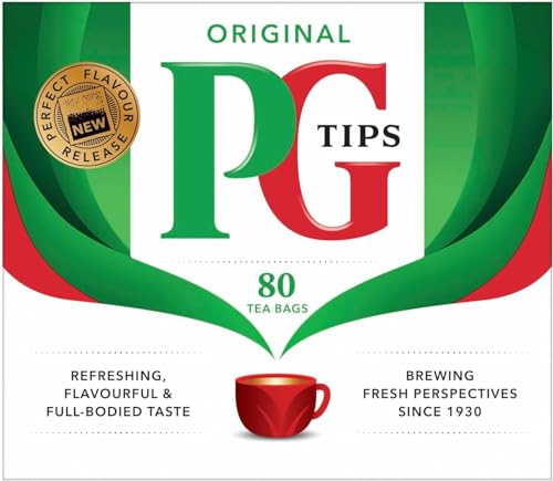 PG Tips Premium Black Tea Non-Pyramid Bags, 80 Count