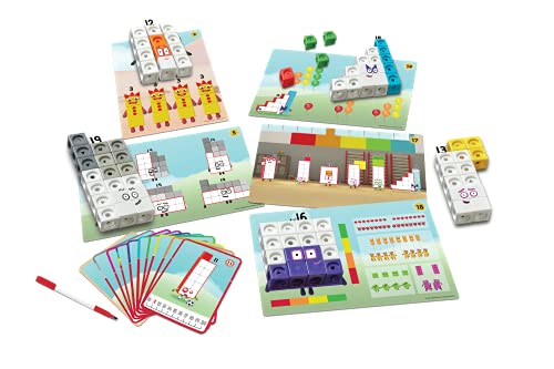 hand2mind Numberblocks MathLink Cubes 11-20 Activity Set, 30 Numberblocks Activities Linked to TV Episodes, 155 NumberBlocks MathLink Cubes, Numberblocks Toys, Math Cubes, Homeschool Supplies