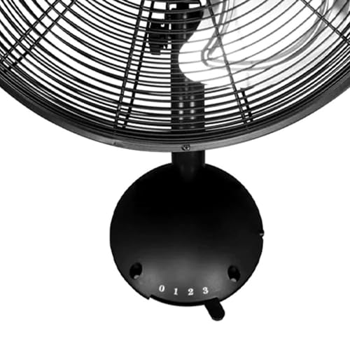 Hurricane 16 Inch Pro High Velocity Corded Electric Classic Oscillating Wall Mount Fan with 3 Speed Settings for Air Circulation, Black