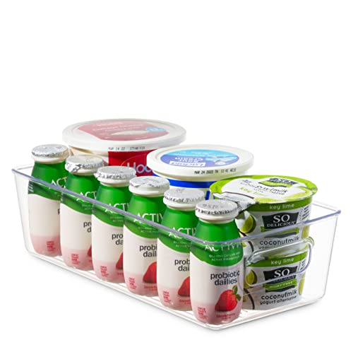 Set Of 8 Refrigerator Pantry Organizer Bins - Clear Food Storage Baskets for Kitchen, Countertops, Cabinets, Fridge, Freezer, Bedrooms, Bathrooms - Plastic Household Storage Containers