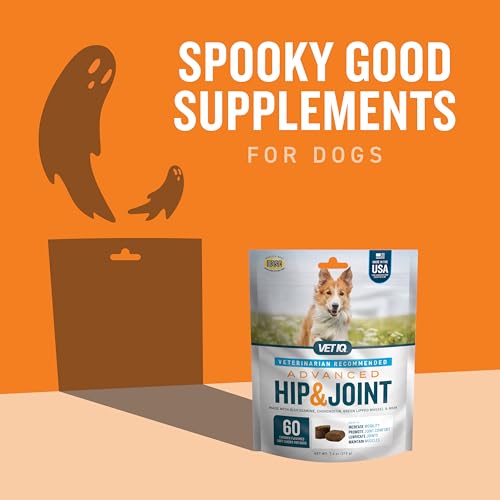 VetIQ Advanced Hip & Joint Chews For Dogs, 60 Count, Chicken Flavored Supplements Made with Glucosamine, Omega 3’s, Chondroitin, MSM, and Green Lipped Mussel, Increases Mobility and Maintains Muscles