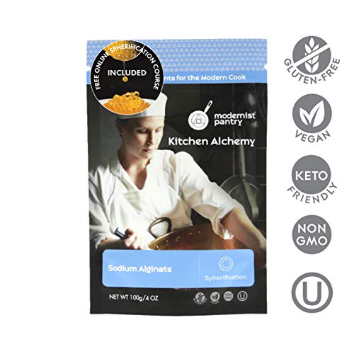 Pure Sodium Alginate (Molecular Gastronomy) ⊘ Non-GMO Vegan OU Kosher Certified- 100g/4oz