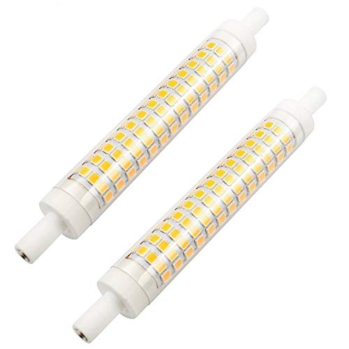 Familite R7S LED Bulb 118MM, 10W Dimmable J118 Flood Light, 50-75W Halogen T3 Replacement for Torchiere Wall Sconce Work Light Banker Light (Warm White, Pack of 2)