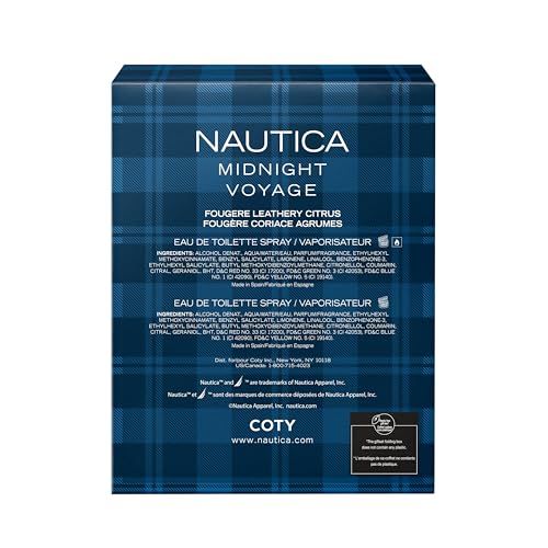 Nautica Midnight Voyage Eau de Toilette, Vegan Formula, Eau de Toilette Spray, Spicy Scent of Pink Pepper and Mesmerizing Amber, 1.6oz